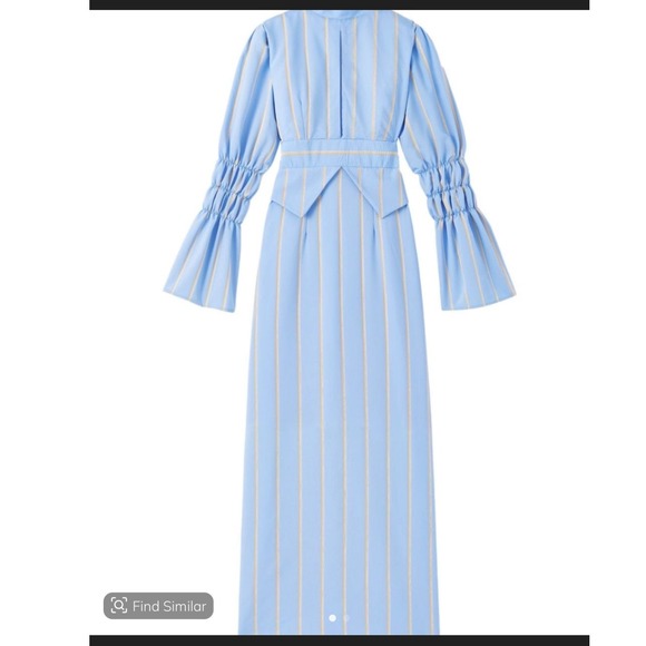 DESTREE Keith Striped Maxi Dress Ruched Sleeve Column Maxi - Picture 1 of 13